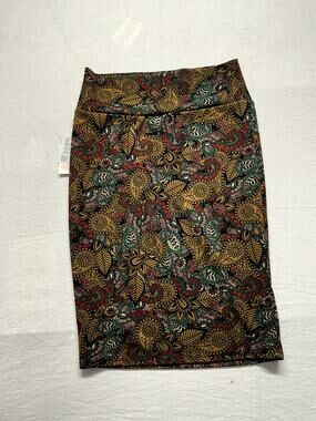 Lularore Paisley Tapestry Midi Skirt Multi-Color Pencil Skirt Women's Size M NWT